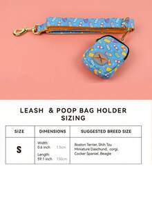 情人节和新年礼物：宠物狗牵引绳及1个便便袋收纳袋，高品质五金配件，设计师双面印花，奢华设计，适合猫狗等毛茸茸宠物，生日礼物，中型犬适用 - 彩色 - 查看 4