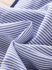 SHEIN Vintaside Kids 女婴优雅纹理面料撞色蝴蝶结连衣裙