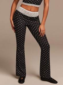 Athîral 两件套女士波点印花蕾丝吊带背心和裤子套装 - 彩色 - 查看 6