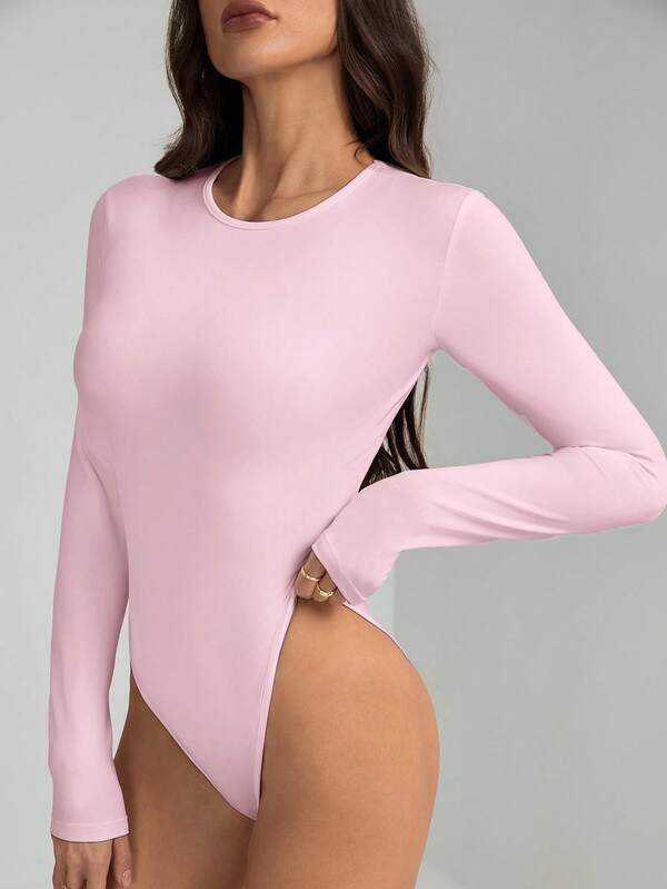 SHEIN Tall בגד גוף קיץ מוצק גזרה צמודה לנשים