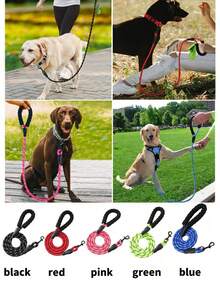 1 pieza Correa para perro, Correa, Correa para perro, Cuerda para perro, Correa deslizante para perro, Correas reflectantes para perro, Correa reflectante para perro, Correa deslizante para perro, Correa deslizante de cuerda, Correa para perro resistente, Correa de cuerda para perro, Correas negras para perro, Correas reflectantes para perro, Correa antitracción, Correa deslizante para perro, Correa de mascota - Multicolor - Ver 3