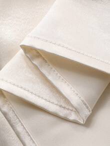 Livesso Satin Banquet Fitted Solid Color Versatile Women Skirt - Beige - View 6