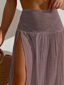 Swim Vcay Summer Loose Fit Maxi Dress & Beach Cover-Up, Lotus Pink - Dusty Pink - View 5