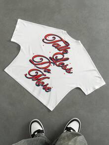 PAVTROS Men's Round Neck Batwing Sleeve Fashionable Printed Casual T-Shirt, Summer Y2k Style Men's Summer Round Neck Short Sleeve Men Tee Shirts Rhinestone - Multicolor - View 4