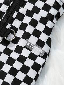 PETSIN Pet Water-Resistant -Padded Vest, White & Black Plaid - Multicolor - View 5