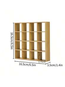 Rak Display 1/4 Bagian, Rak Penyimpanan Furnitur Mini 16 Grid - Model Saku Rumah Portabel, Dilengkapi dengan Lemari Display Elegan, Dapat Meningkatkan Pesona Koleksi Anda, Rak Buku, Braket Dinding, Dekorasi Pemandangan Rumah Mini - MultiWarna - View 3