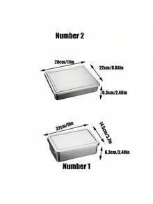 Madebyblanc 1pc/2pcs A Stainless Steel Square Flat Plate With A Lid, Suitable For Tiramisu, Baking And Serving Dishes - Multicolor - View 18
