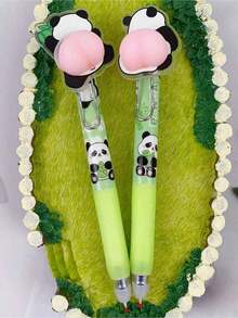 1PC/3Pcs Random Cute Panda Stress Relief Squeeze Toy Ballpoint Pen, Adorable High-Quality Student Signature Pen - Multicolor - View 5