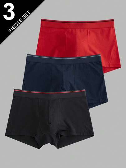 Velminro 3 piezas de calzoncillos tipo bóxer de algodón para hombres, multicolor