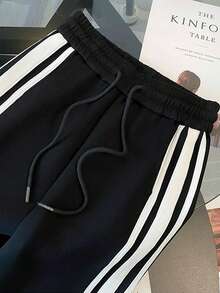 Franclia 2pcs Women Set: Fitted Collar Cardigan Jacket + Casual Slant Pocket Pants - Black - View 4