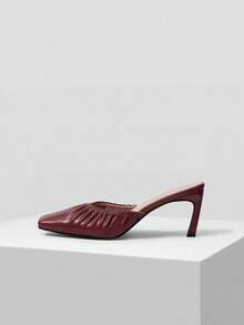 Mnmlis Women's Fashion Versatile Elegant Pointed Toe Pumps For Christmas - Red - View 7