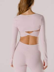 Aralina 休闲短款运动披肩，带拇指细节和包袋 - 粉色 - 查看 3