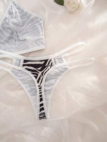 2pcs Women's Printed Wireless Comfortable Bra Set