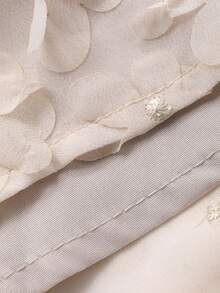 DAZY Đầm midi thanh lịch mùa xuân & hè với thiết kế đính cườm, thắt eo, phù hợp cho các dịp thường nhật, nghỉ mát, đám cưới, tiệc tùng, đi làm. - màu đen - Xem 3