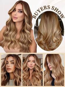 50 股微环接发真人头发 P4/27/613# 中棕色挑染蜂蜜金色至漂白金色微珠接发超顺滑超柔软丝滑直发微环健康人发接发适合女性