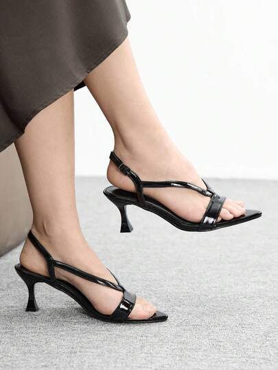 CUCCOO BIZCHIC Women's Pointed Toe Buckle Design Everyday Versatile Fashion High Heels