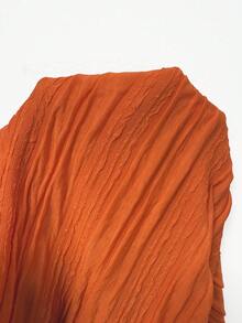 Chiquease Áo camisole cổ đứng ôm dáng, chất liệu vải trơn có họa tiết, thanh lịch. - Màu Cam cháy - Xem 7