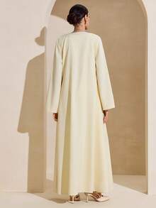 Graceveil 立方珠绣米黄色女式长袍 - 黃色 - 查看 2