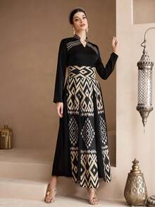 Al Najma Printed Women's Turkish Kaftan, Arabian Dress