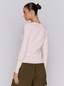 MUSERA Áo thun dài tay cổ tròn, kiểu dáng thường ngày, thích hợp cho kỳ nghỉ, sân bay, mùa thu, tựu trường, thanh lịch, ngày lễ tình nhân, mùa xuân và mùa hè. - Hồng - Xem 4