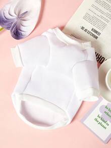 PETSIN 1件小女孩狼字母印花宠物秋冬白色加厚保暖宠物服装 - 白色 - 查看 3