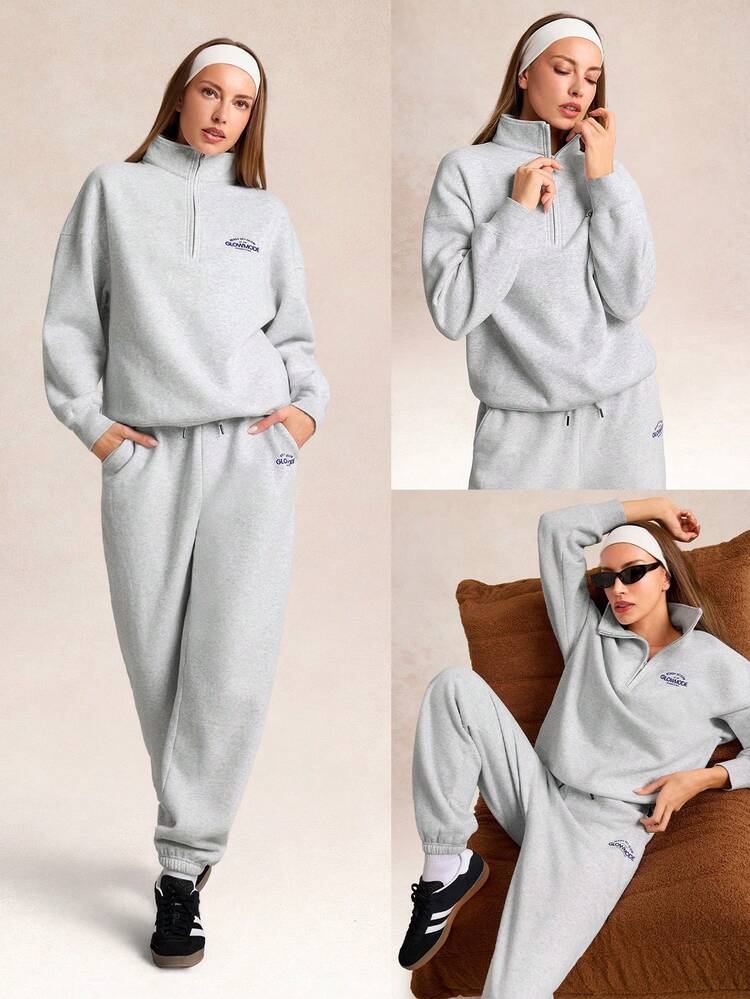Everyday Fleece Rise & Move Ultra-Soft Warm Loose Fit Side Pockets Half-Zip Pullover Sweatshirt Daily Casual Outdoors Gym Studio Winter Wear