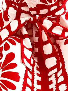 GlowEve Women's Elegant And Generous Red And White Spaghetti Strap Waist Cinched Maxi Dress, Suitable For Daily Commute - Multicolor - View 5