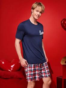 Notgurli Men's Funny Print Pajama Set, Suitable For Spring/Summer And Valentine's Day - Multicolor - View 4