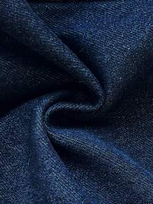 SHEIN 2pcs Set: Dark Blue Denim Cropped Jacket & Mini Skirt For Teenage Girls