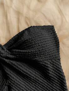 SHEIN Tween Girl Loose Casual Minimalist Comfortable Asymmetric Hem Tank Top And Skirt 2 Pieces Set - Black - View 3