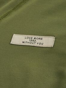 Slaydiva 秋季休闲运动简约小立领半拉链拇指袖口长袖贴饰插肩袖修身瑜伽服绿色针织女上衣-E