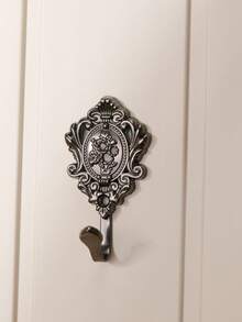 Cirelle Modern Rune Pattern Curtain Hook - Decorative Metal Drapery Tieback & Wall Hook, Minimalist Window Decor