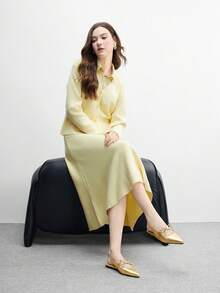 CUCCOO BIZCHIC 女士尖头蝴蝶结装饰时尚平底鞋 - 金色 - 查看 7