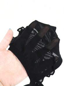 DrisQ 时尚性感黑色镂空网纱中腰男士内裤 - 黑色 - 查看 8