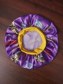 FRIENDS X SHEIN 1pc Cartoon Heart Blossom, Bubbles, Buttercup Pattern Cute Women Home Sleeping Cap - Multicolor - View 3