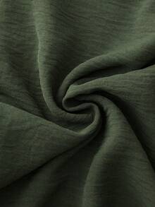 Lounesse Plus Size Women Green Ruffled Hem Dress, Versatile For Daily Wear, Dates, Vacation - Green - View 7