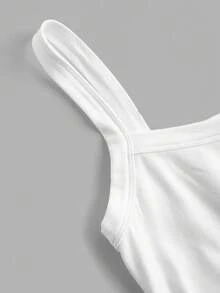 Slaydiva Camiseta de tirantes corta con estampado floral, adecuada para el verano - Blanco - Ver 4