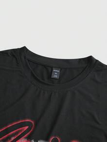 ROMWE MEN Street Life Bộ áo tank top rách in họa tiết dành cho nam, phong cách đường phố thường ngày. - màu đen - Xem 8