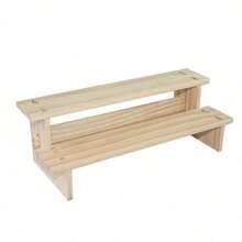 1Pc Wooden Multilayer Riser Display Rack Multifunction Jewelry Dessert Cupcake Collectibles Storage Stand Organizers Window Showcase Valentine's Day Back To School - Wood Color - View 11