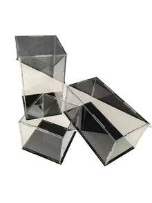 Clear Acrylic Display Case For Action Figures & Collectibles - Assemble Glass-Like Showcase Box For Toys, Pop, Model Cars - Home Storage Organizer - Black - View 3