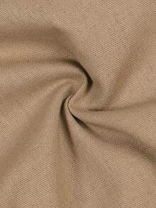 Claim Dot 男士宽松直筒休闲裤，亚麻松紧腰长裤 - 駝色 - 查看 7