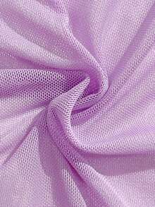 SHEIN Bộ đồ bơi liền thân cho bé gái tuổi teen 13-16 tuổi, họa tiết kẻ caro tím và quả anh đào, kèm váy voan mỏng, kiểu dáng ngọt ngào, thời trang cho kỳ nghỉ biển của các bạn nữ. - Nhiều màu - Xem 7
