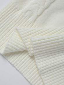 Franclia Fashionable Lazy 3D Twist Floral Pattern Cropped Sleeveless Knit Tank Top, Spring/Summer - White - View 9