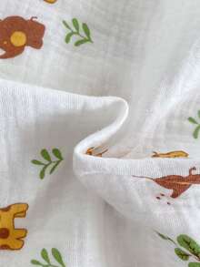 SHEIN Vintaside Kids 男婴休闲卡通印花短袖衬衫短裤套装，适合日常、通勤、度假穿着 - 白色 - 查看 8