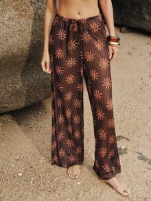 Swim Chiccia Damen 3-teiliges Badeanzug Set, sexy Urlaubs-eleganter reifer Neckholder Batik-Muster, Damen Strandoutfit mit Hose - Verschiedenfarbig - Übersicht 5