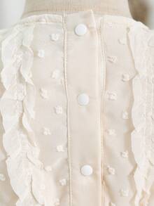 SHEIN Đầm công chúa tay phồng cổ tròn thêu ren lưới thanh lịch cho bé gái, thoải mái và mềm mại, thích hợp cho các buổi đi chơi mùa xuân/hè, tiệc tùng, sinh nhật, họp mặt gia đình và làm quà tặng, dành cho bé từ 6 tháng đến 3 tuổi. - Màu be - Xem 5