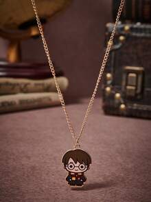 HARRY POTTER X SHEIN 1 Set Zinc Alloy Cartoon Figure Graphic Necklace, & Minimalist, Suitable For Couples, Parties, Concerts, Festivals - Gold - View 2