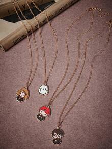 HARRY POTTER X SHEIN 1 Set Zinc Alloy Cartoon Figure Graphic Necklace, & Minimalist, Suitable For Couples, Parties, Concerts, Festivals - Gold - View 1