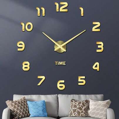 Modern DIY Acrylic Wall Clock | Large Silent Non-Ticking Wall Clock For Living Room, Bedroom, Kitchen Black Numeral Decorative Wall Clock Minimalist Design, Easy Installation, Perfect For Home Office Decor | Contemporary Scandinavian Style Wall Art Timepiece | Lightweight, High-Quality Acrylic Material Home Decor Room Decor