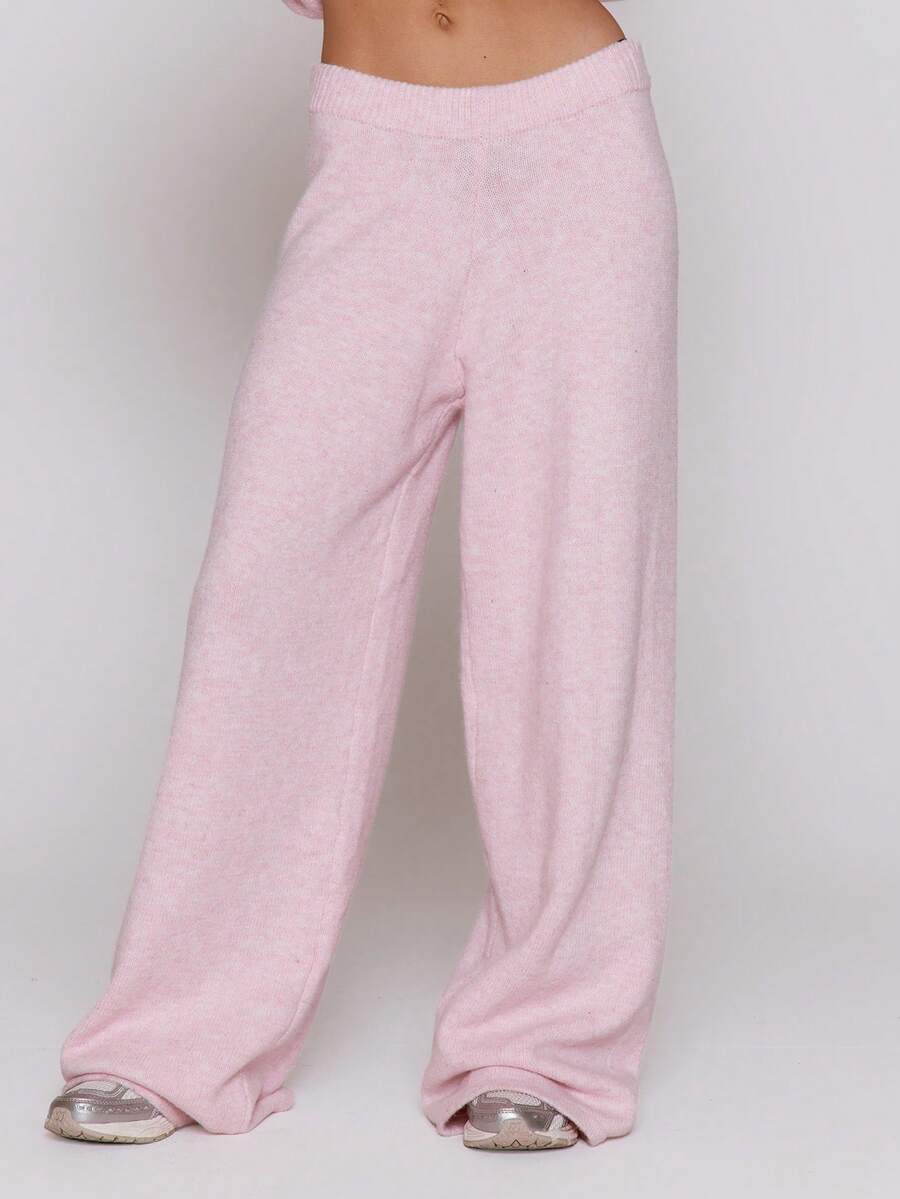 MUSERA 阔腿针织毛衣裤 酷女孩街头风 可爱 秋季 冬季 情人节 春季 - 粉色 - 查看 1